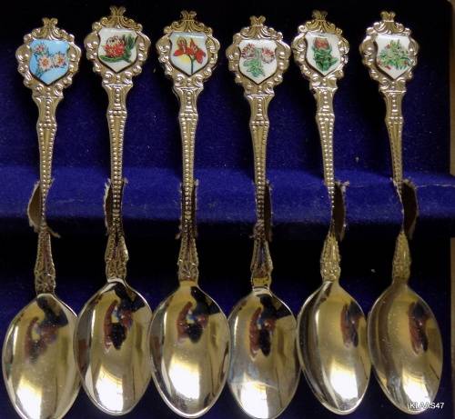 Set of 6 South African Flora Tea spoons