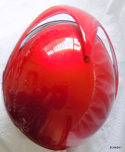 CNWL : RED AND BLACK  HELMET : WITH VISOR :  SIZE L 59-60cm