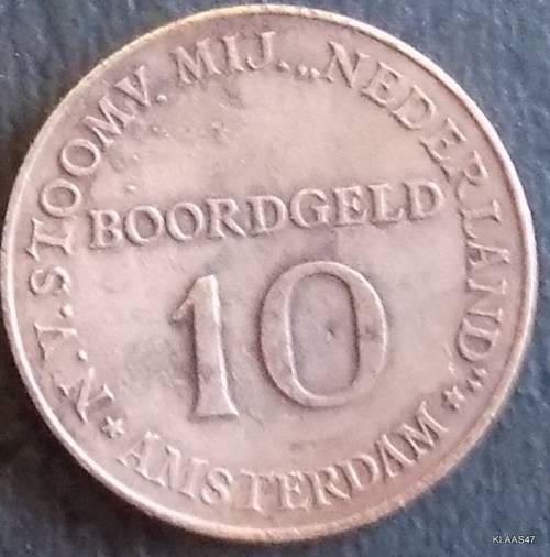 Netherlands - 10  Boordgeld (Ship Money) - Stoomvaart Maatschapp