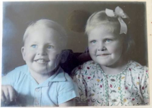 Vintage Studio Tinted Portrait - 2 children - Framed -  ArtLight Studio Seremban