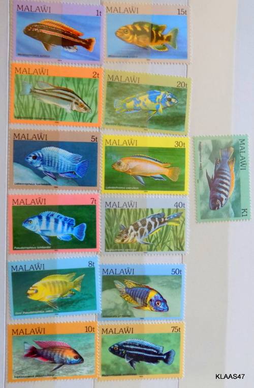 MALAWI - 1984 - FISHES DEFINITIVE ISSUE  - only 13 stamps - MINT