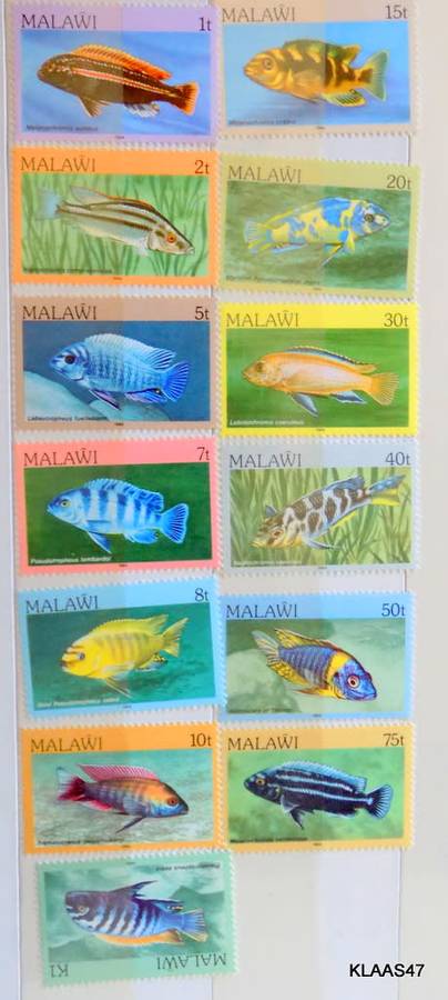 MALAWI - 1984 - FISHES DEFINITIVE ISSUE  - only 13 stamps - MINT