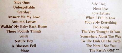 Nat King Cole - Greatest Love Songs - Capitol Records  ST(L) 7116041 -  South Africa - 1985 - Vinyl