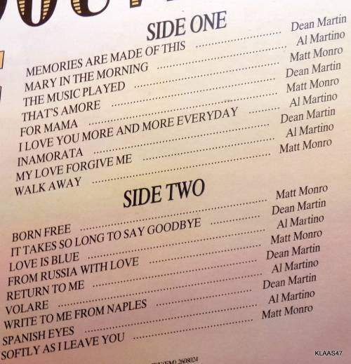 SOUVENIRS - DEAN MARTIN - MATT MONRO - AL MARTINO - EMI SA - 1985 - VINYL