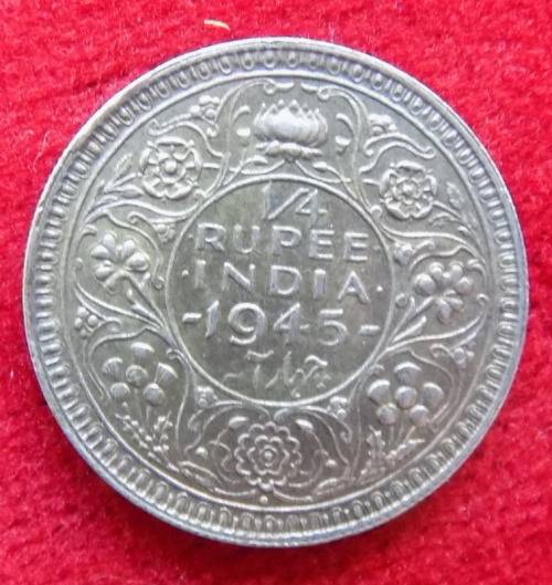 BRITISH INDIA - George VI - 1945 - 1/4 RUPEE (SILVER)