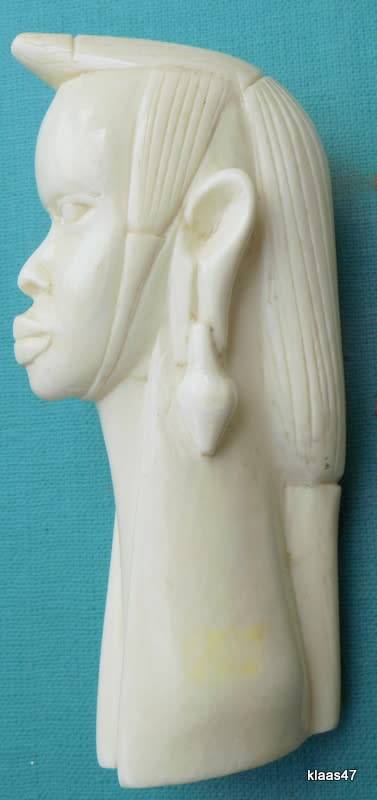 African ivory carved woman head 11cm High