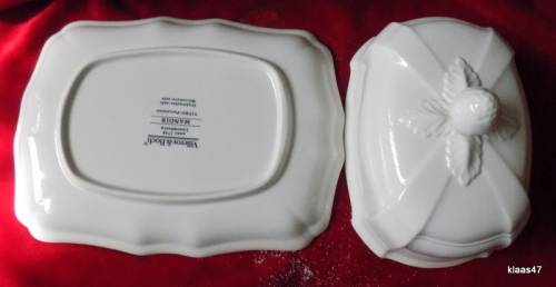 Villeroy Boch - Rectangular Covered Butter Dish - Manoir - (VitroPorcelain, Luxembourg) - 20x15cm