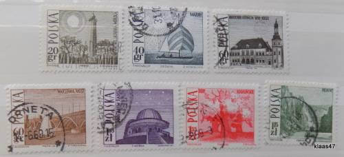 Poland - 1966 - Tourism - 7 used stamps