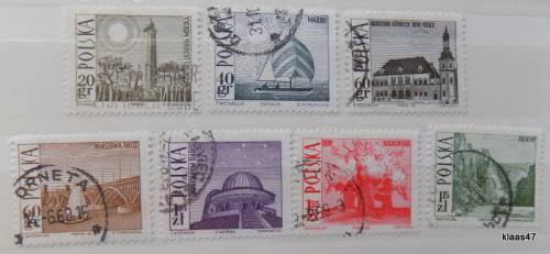 Poland - 1966 - Tourism - 7 used stamps