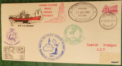 Ships Cover - No 36 - M.V. S.A. Agulhas - 1984 - Various cancellations