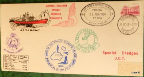 Ships Cover - No 36 - M.V. S.A. Agulhas - 1984 - Various cancellations
