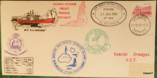 Ships Cover - No 36 - M.V. S.A. Agulhas - 1984 - Various cancellations