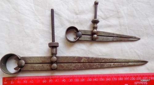 Vintage Dividers - Moore and Wright - Sheffield England - 12cm Long and 23cm Long