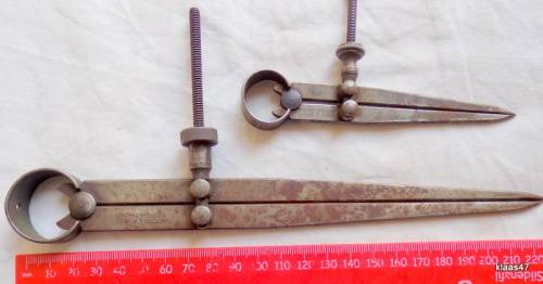 Vintage Dividers - Moore and Wright - Sheffield England - 12cm Long and 23cm Long