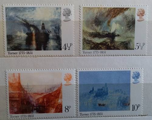 GB - 1975 - Turner Paintings - Set of 4 Unused stamps