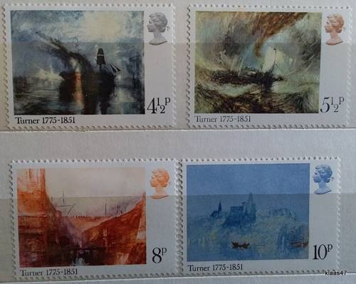 GB - 1975 - Turner Paintings - Set of 4 Unused stamps