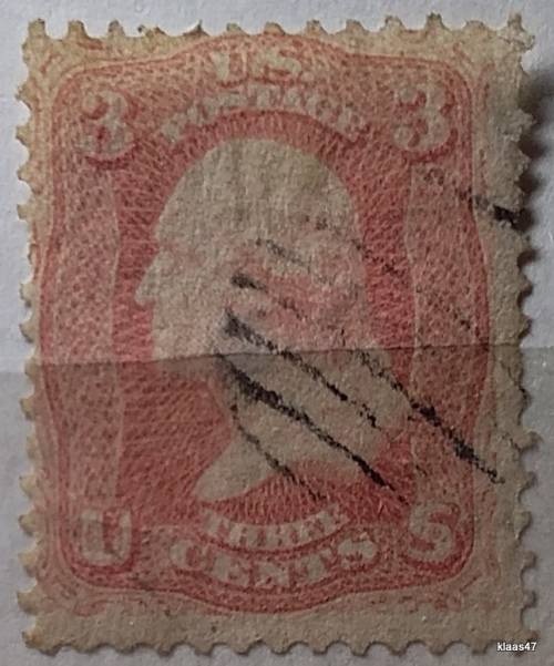 United States - 1860`s - Washington - 3 cents - Used stamp