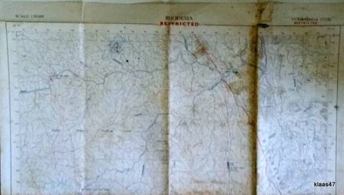 Surveyor General, Rhodesia 1970`s Topographic Map Scale 1:50,000 Of Vumaninga 1732B2 RESTRICTED