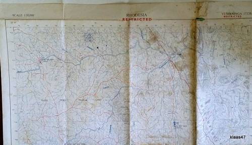 Surveyor General, Rhodesia 1970`s Topographic Map Scale 1:50,000 Of Vumaninga 1732B2 RESTRICTED