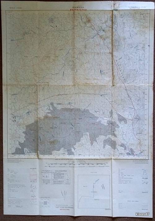 Surveyor General, Rhodesia 1970`s Topographic Map Scale 1:50,000 Of Vumaninga 1732B2 RESTRICTED