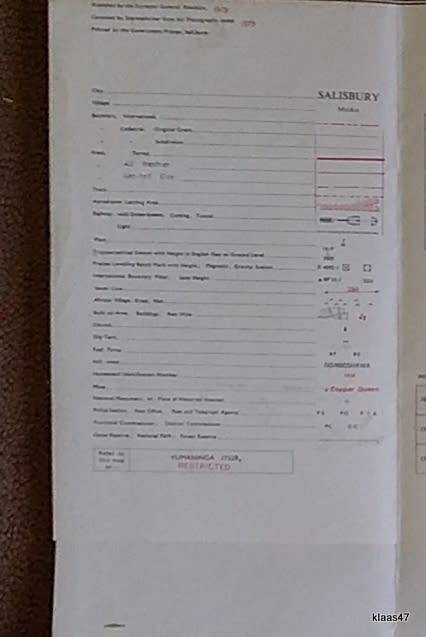 Surveyor General, Rhodesia 1970`s Topographic Map Scale 1:50,000 Of Vumaninga 1732B2 RESTRICTED