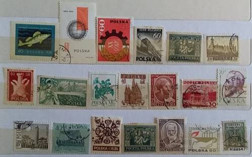 Poland - Mixed Lot of 20 Used (some Hinged) stamps