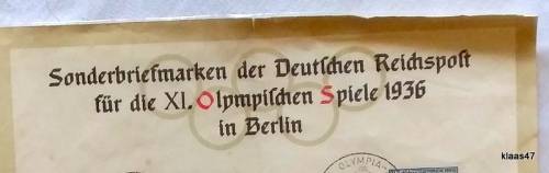 Germany - Nazi 1936 - Summer XI. Olympic Berlin - Deutsche Reichspost - A4 Sheet.