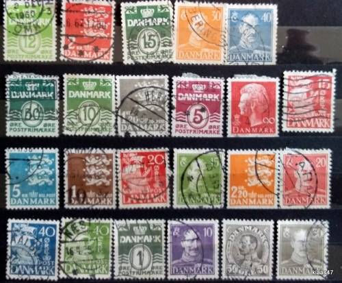 Denmark - Mixed Lot of 23 Used (some Hinged) stamps