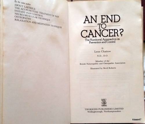 An End to Cancer? - Leon Chaitow - Paperback
