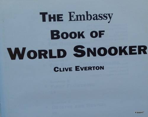The Embassy Book of World Snooker - Clive Everton - Hardcover