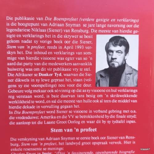 Die Boereprofeet - Adriaan Snyman - Paperback (Verdere Visioene en Verklaarings)