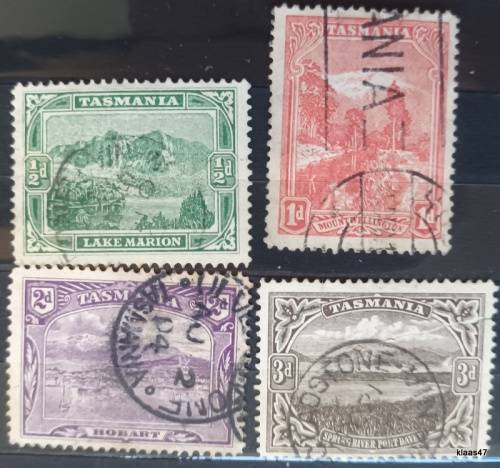 Tasmania - 1899 - Landscapes - 4 Used Hinged stamps
