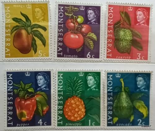 Montserrat - 1965 - Fruits and Vegetables - 6 Used stamps