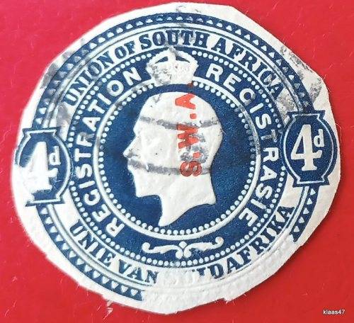 Union of South Africa - 4d - Removed from Printed Postal Stationery Circa 1915
