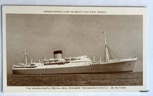 Union Castle (South and East Africa) - Unused Post Card - Edinburgh Castle