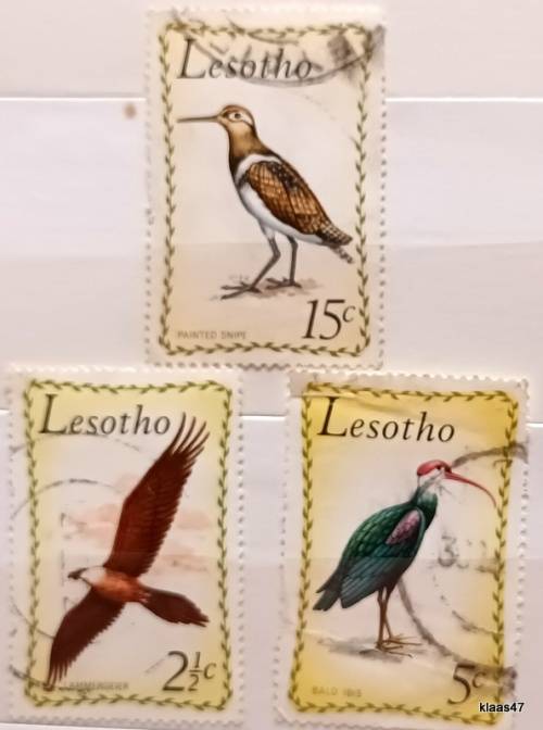 Lesotho - 1971 - Birds - 3 Used stamps