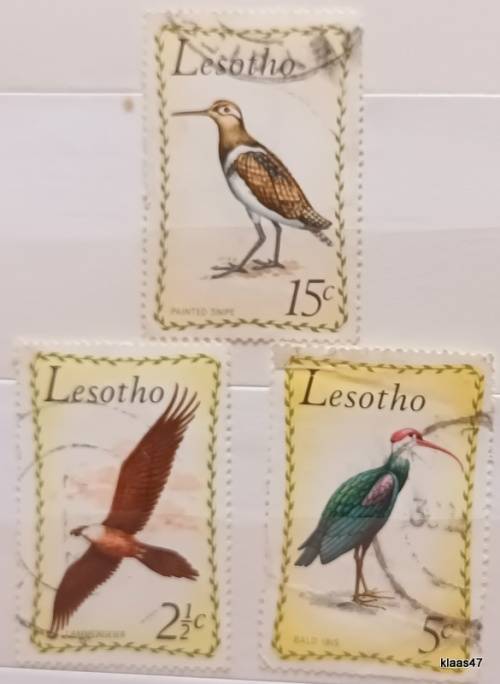 Lesotho - 1971 - Birds - 3 Used stamps