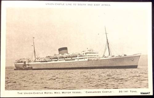 Union Castle Line Mail Ship - Post Card - Carnarvon Castle - Unused