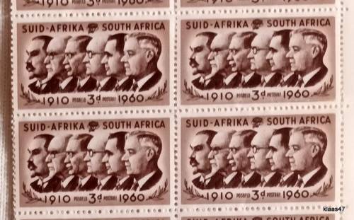 Union of South Africa - 1960 - Union Day. Prime Ministers - Block of 40 Unused stamps