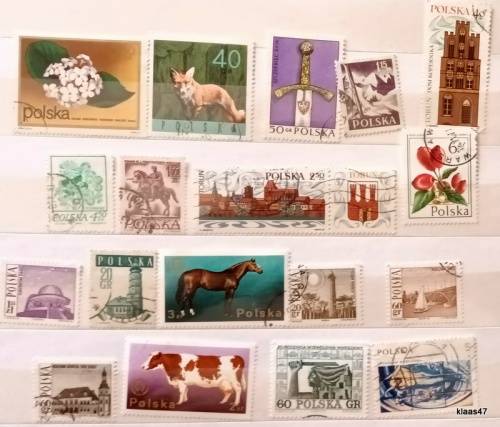 Poland - Mixed Lot of 18 Used stamps