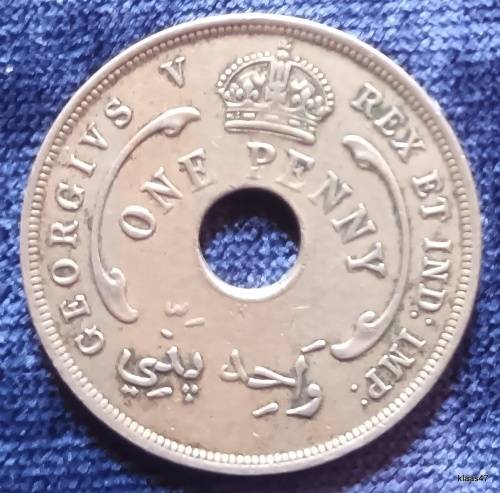 British West Africa - 1920 H - One Penny - Copper-nickel