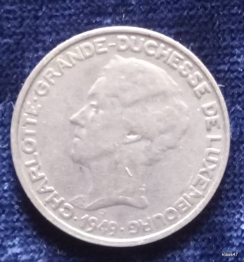 Luxembourg - 1949 - 5 Francs - Charlotte - Copper-nickel