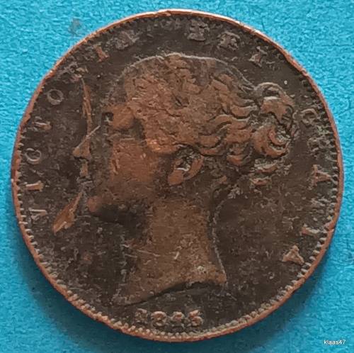 GB - 1845 - Victoria - Farthing - Copper