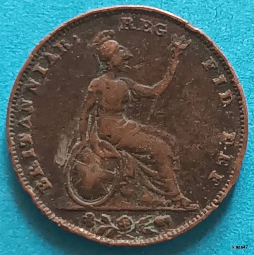 GB - 1845 - Victoria - Farthing - Copper
