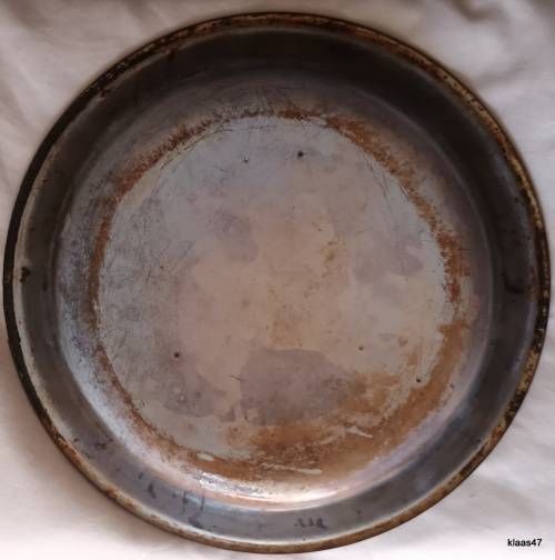 Enamel Plate - Blue with Black edge  (Underneath marked)