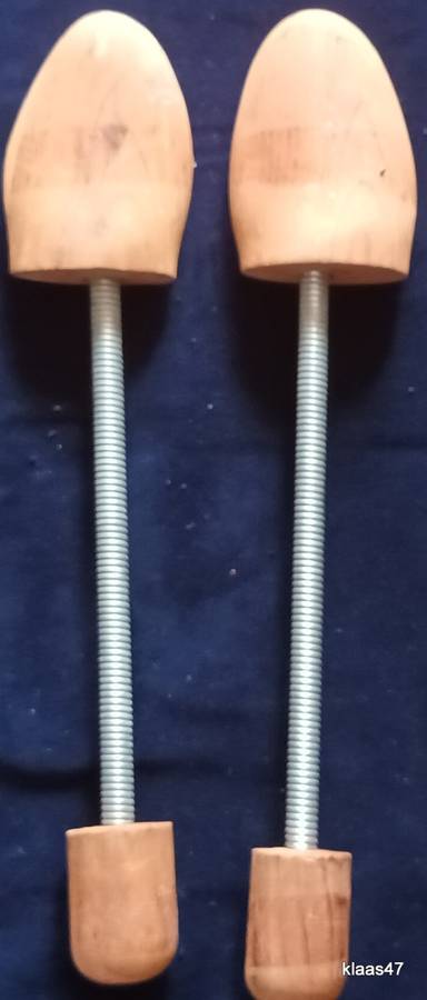 Pair of Shoe Trees - Wooden - Marked Left and Right