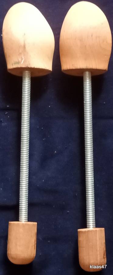 Pair of Shoe Trees - Wooden - Marked Left and Right