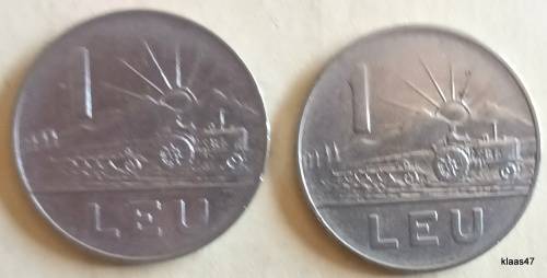 Romania - 1963 and 1966 - 1 Leu - Nickel clad steel