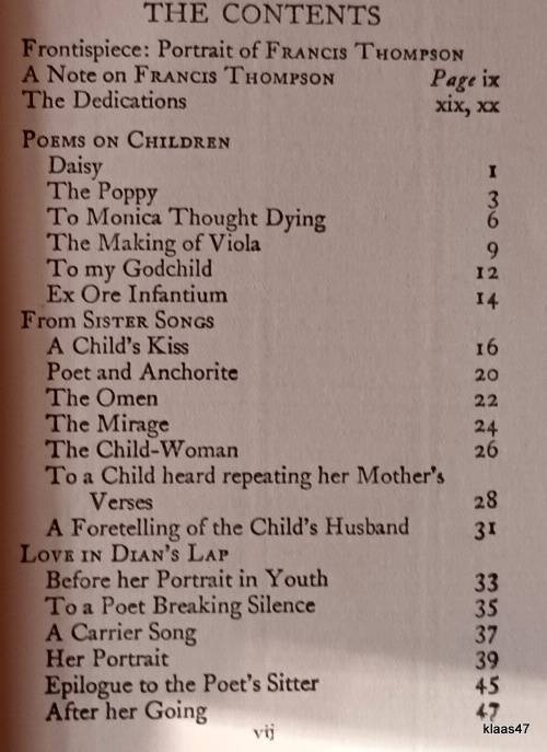 Selected Poems of Francis Thompson (with Biographical Note by Wilfrid Meynell) H/cover 1925 15th Imp