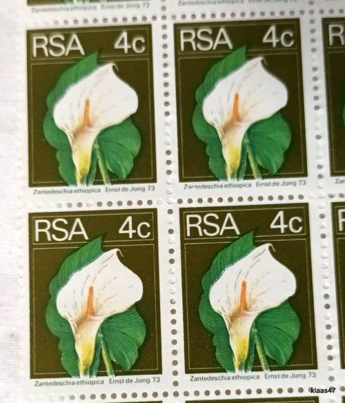 RSA -  1974 - 2nd Definitive Issue: 4c Block of 75  Mint stamps